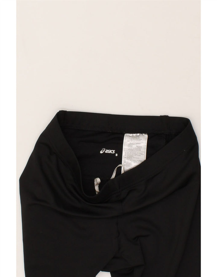 ASICS Womens Capri Tracksuit Trousers UK 8 Small Black Polyester Vintage Asics and Second-Hand Asics from Messina Hembry 