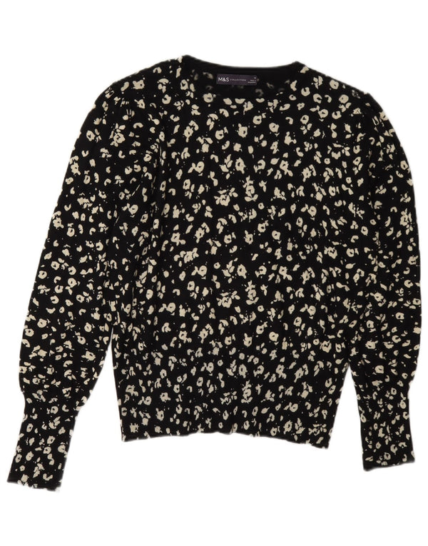 Maglione maglione girocollo da donna Marks & Spencer UK 12 medio nero