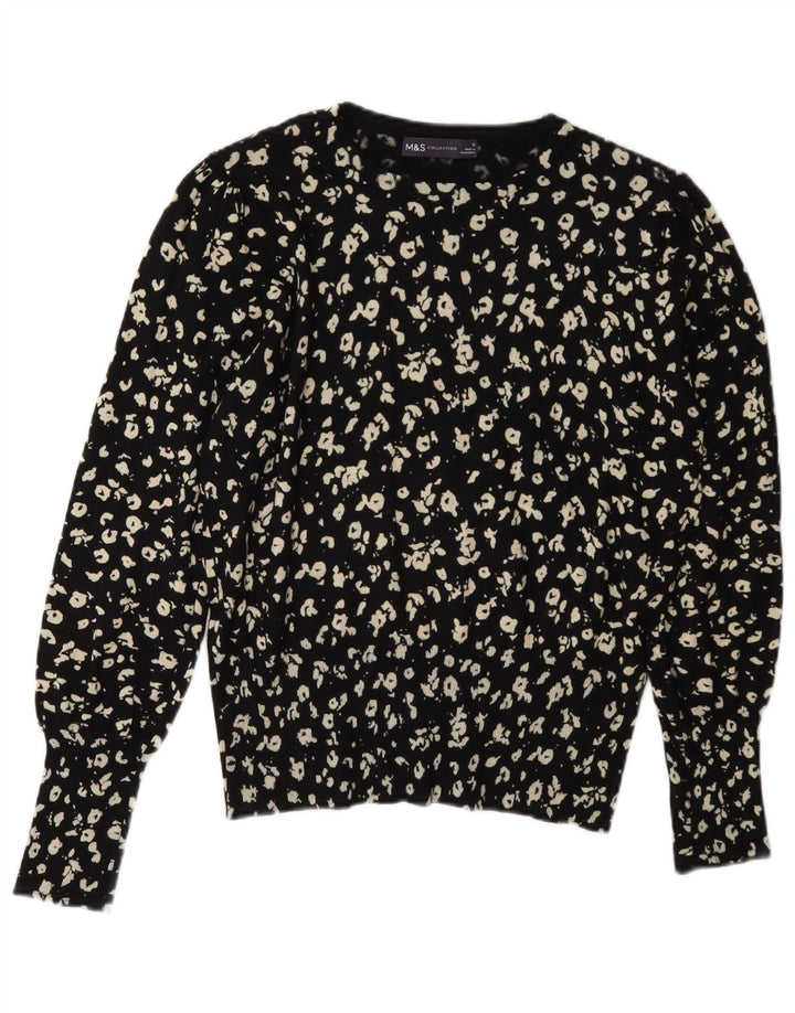 Maglione maglione girocollo da donna Marks & Spencer UK 12 medio nero