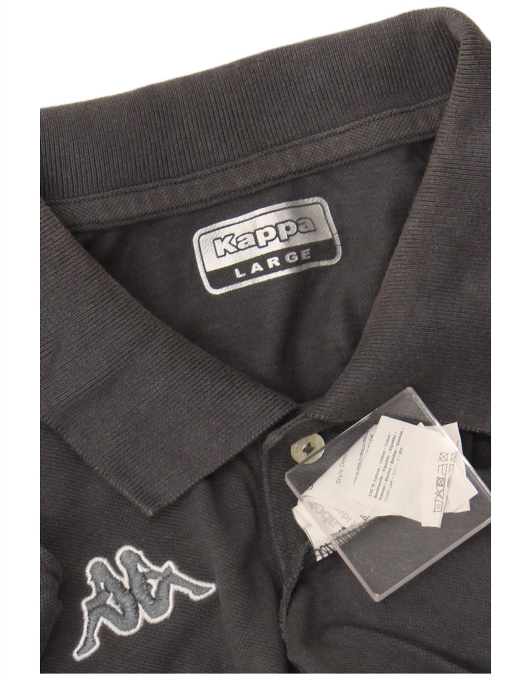 KAPPA Mens Polo Shirt Large Grey Cotton