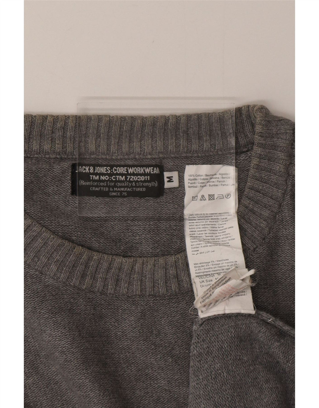 JACK & JONES Maglione maglione girocollo da uomo in cotone grigio medio