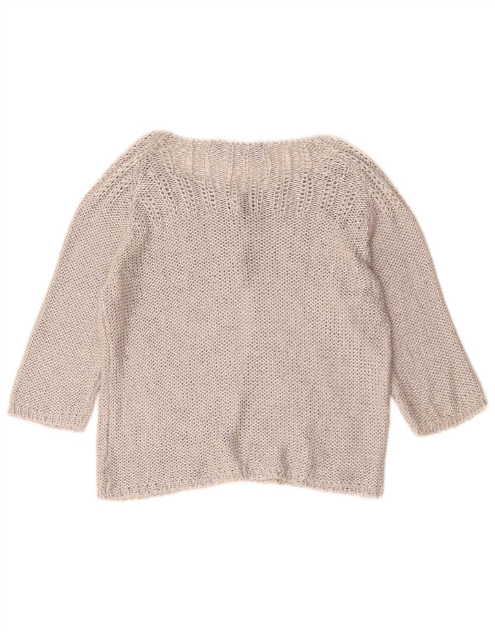 Maglione cardigan con maniche a 3/4 ZARA da donna UK 12 Grigio medio