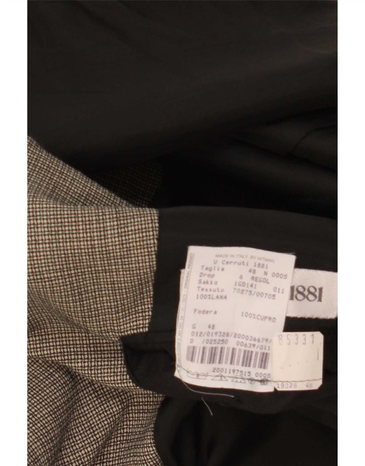 Giacca blazer da uomo a 3 bottoni Cerruti 1881 IT 48 Lana a quadri grigio medio