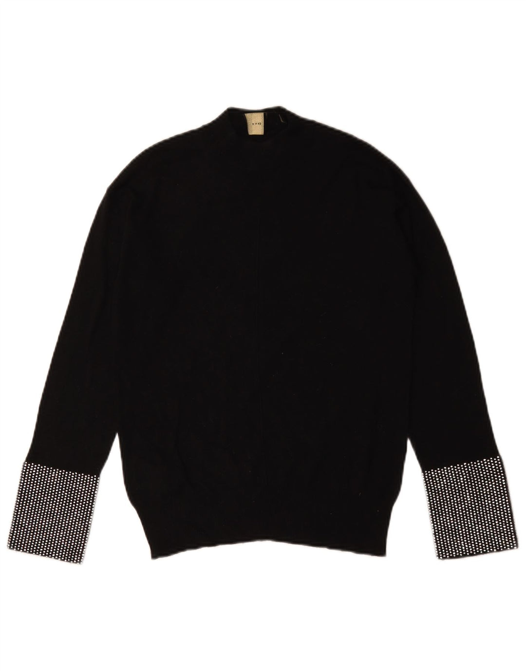 Maglione maglione collo alto da donna Pinko UK 12 medio nero geometrico