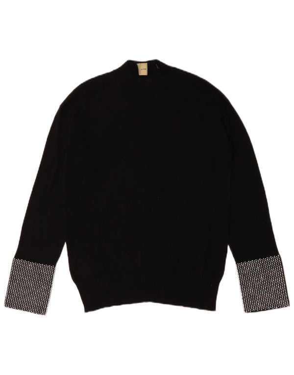 Maglione maglione collo alto da donna Pinko UK 12 medio nero geometrico
