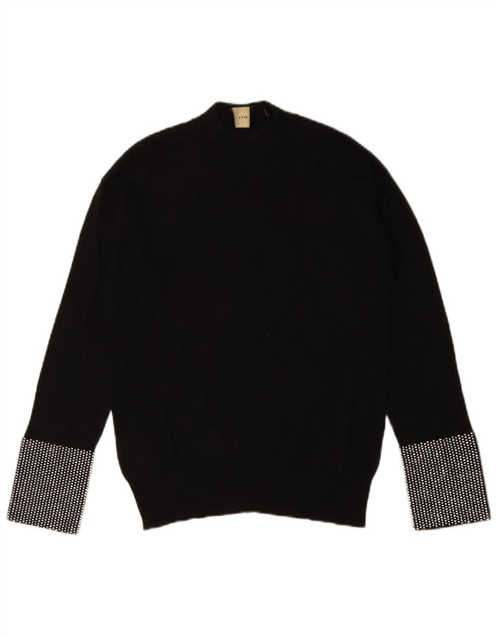 Maglione maglione collo alto da donna Pinko UK 12 medio nero geometrico
