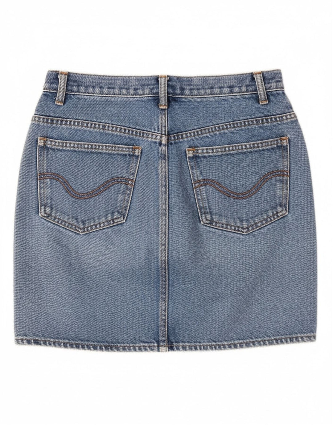 Mini gonna di jeans vintage da donna W26 piccola blu
