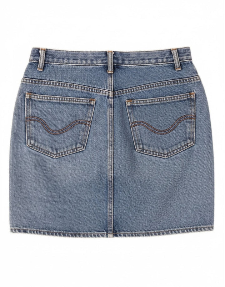 Mini gonna di jeans vintage da donna W26 piccola blu