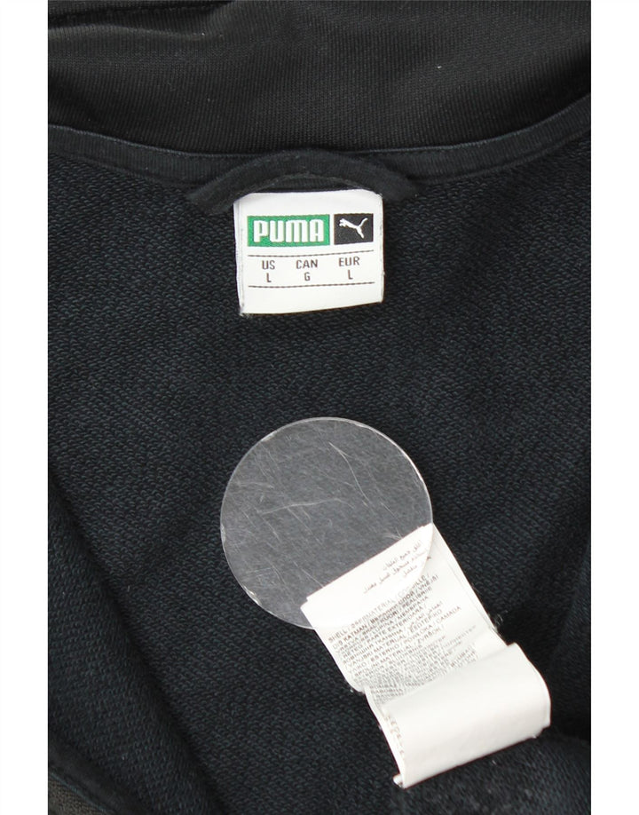 Giacca da tuta da uomo Puma Large nera in poliestere color block