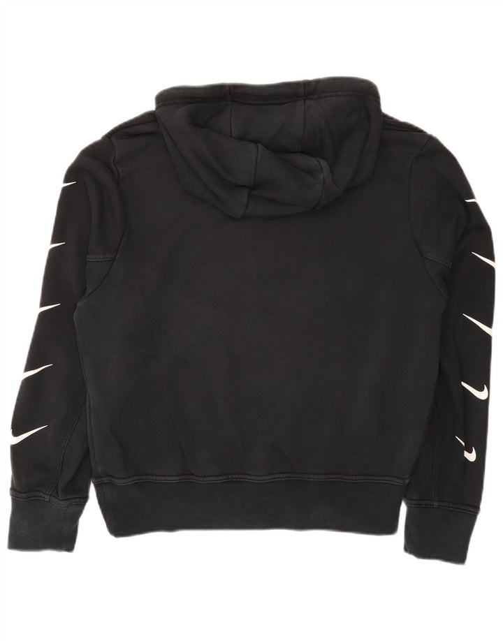 Felpa con cappuccio grafica da donna Nike UK 14 cotone medio nero