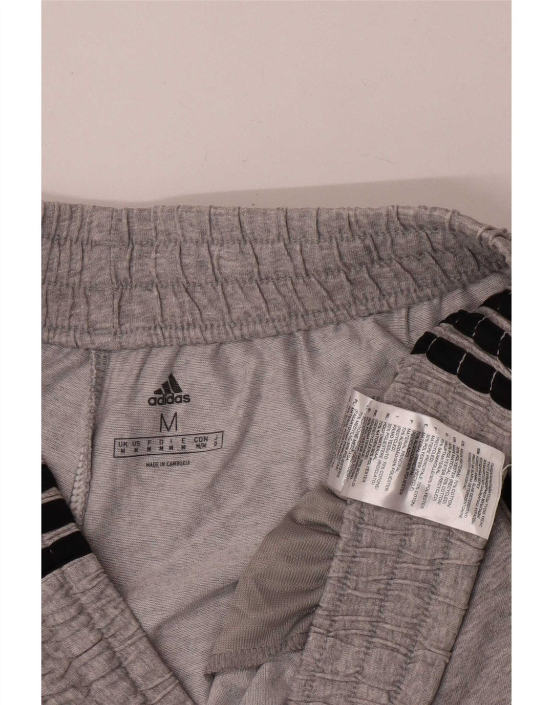 Pantaloncini sportivi da uomo Adidas in cotone grigio medio