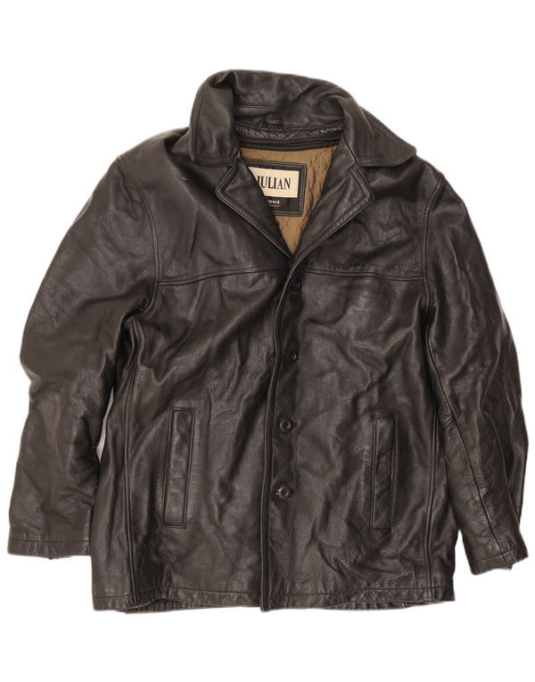 Giacca a vento in pelle Wilsons da uomo M. Julian UK 40 grande nera