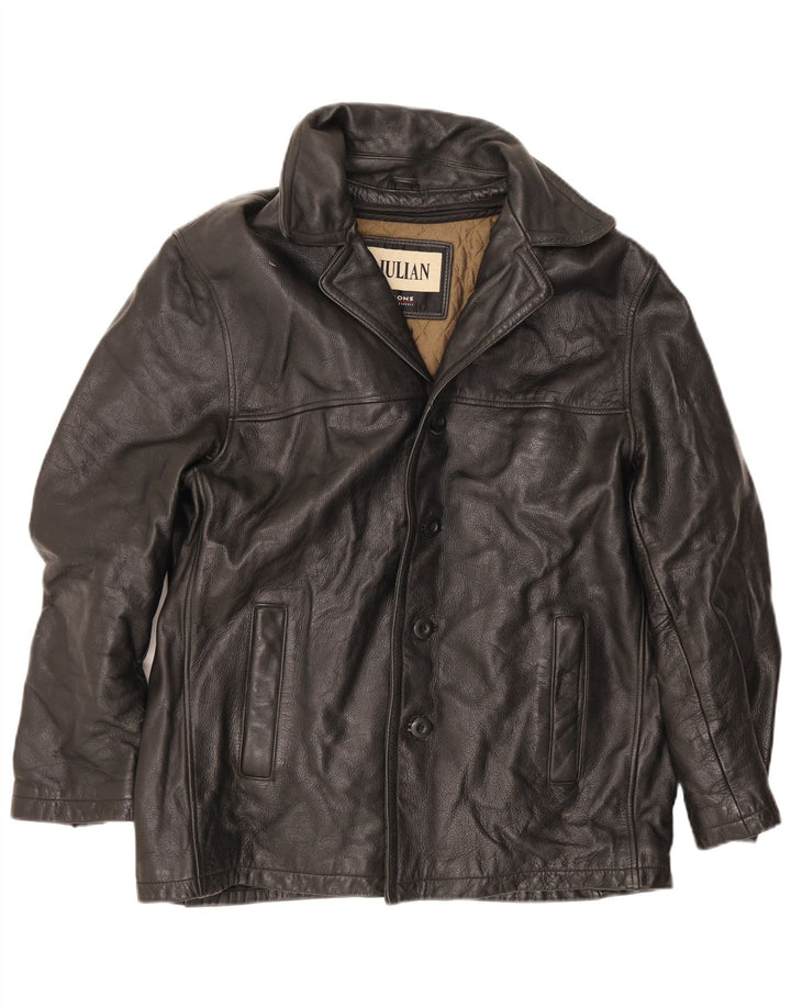 Giacca a vento in pelle Wilsons da uomo M. Julian UK 40 grande nera