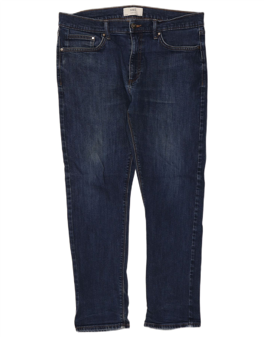 Jeans slim da uomo Marks & Spencer W34 L29 cotone blu