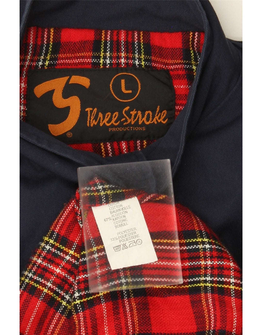 Giubbotto bomber da uomo Three Stroke UK 40 Large in cotone blu navy