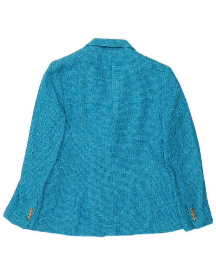 Giacca blazer doppiopetto da donna Zara UK 12 cotone blu medio