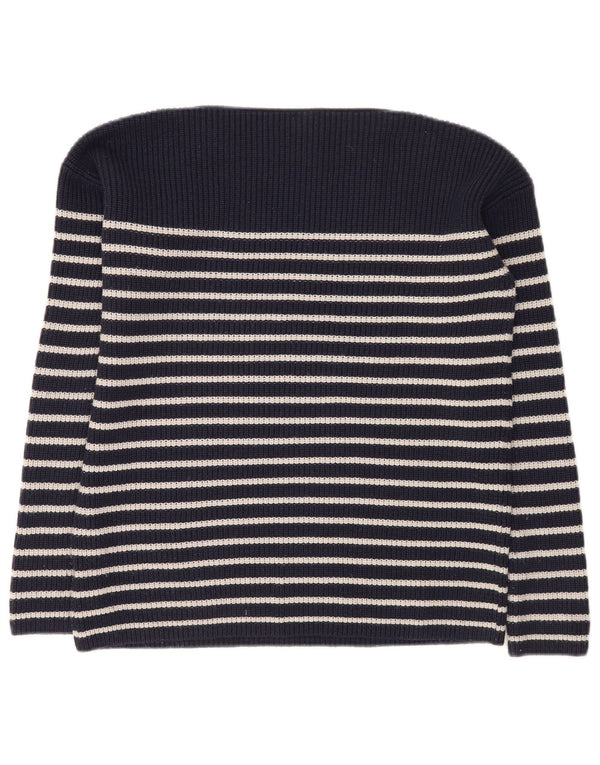 Gap Donna Maglione con scollo a barca Maglione UK 14 Medio Blu Navy a righe