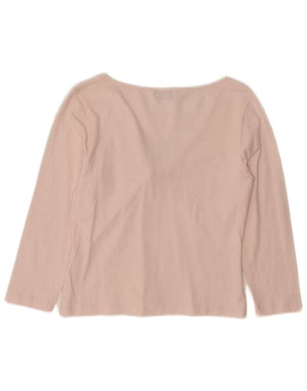 Hobbs Donna Marilyn Anselm Crop Manica a 3/4 Camicetta Top UK 14 Rosa Medio
