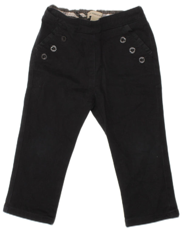 BURBERRY Baby Boys Straight Casual Trousers 12-18 Months W18 L11 Black
