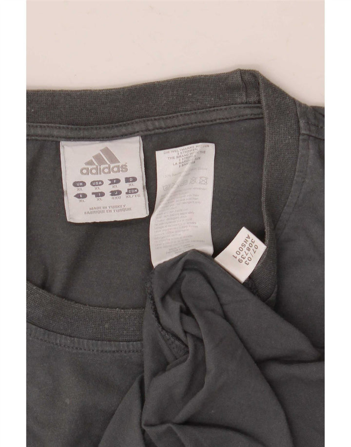 T-shirt grafica da uomo Adidas Top XL in cotone grigio