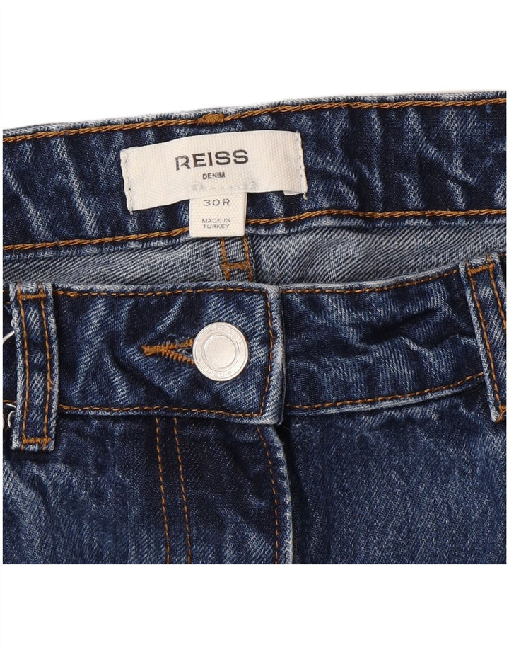 Jeans Reiss da uomo a gamba larga effetto consumato W30 L33 viscosa blu