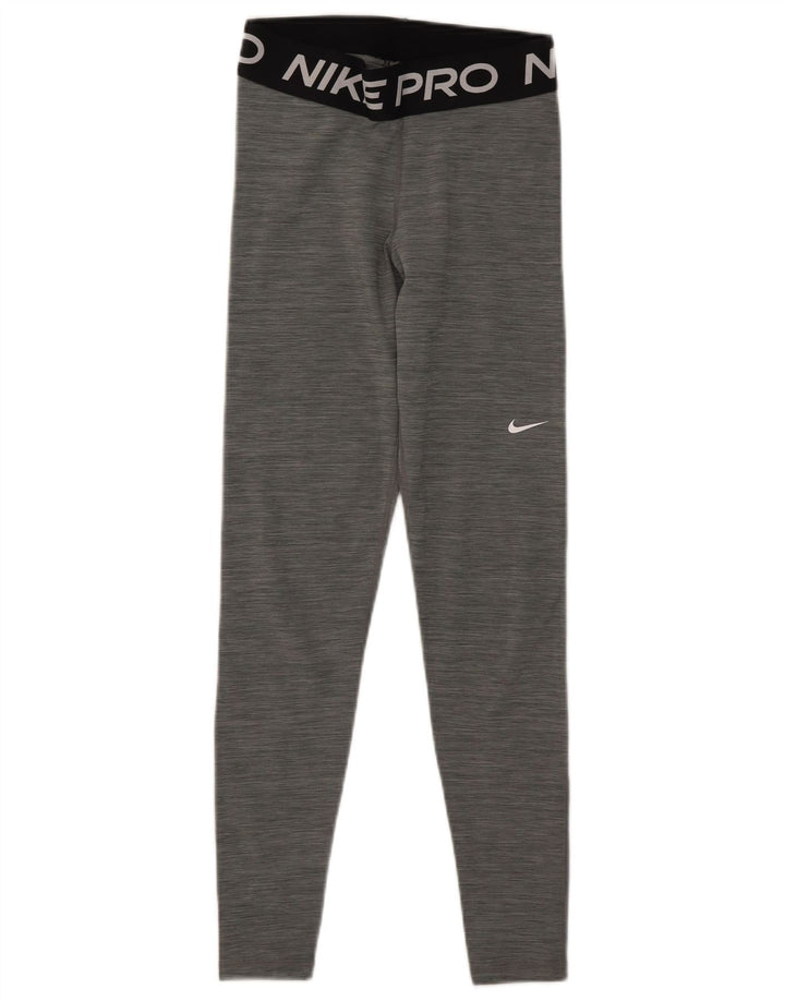 Leggings grafici Nike Dri Fit da donna UK 8 piccoli grigi chiazzati