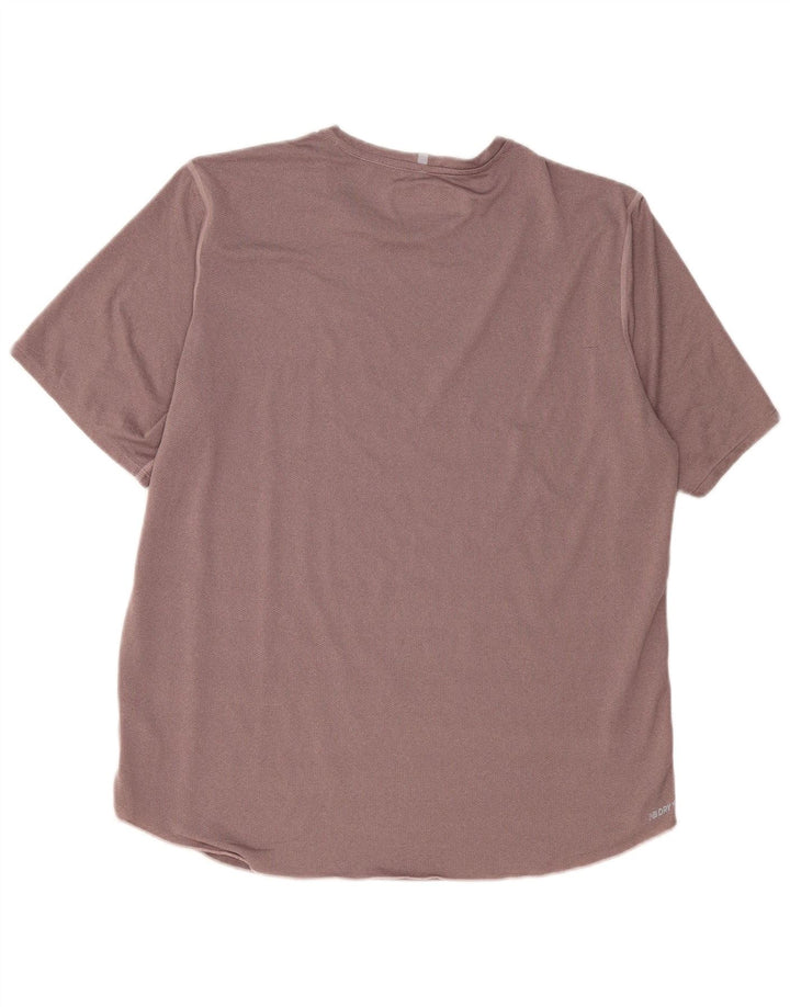 T-shirt da uomo New Balance Top XL poliestere a righe marroni