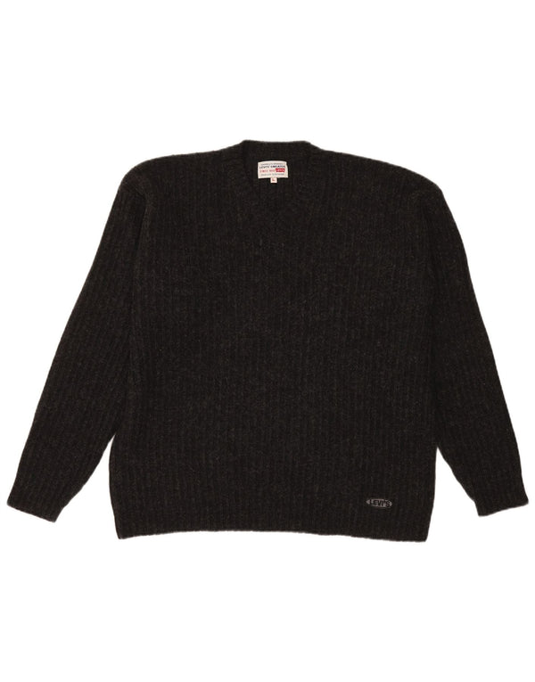 Levi's Uomo Maglione con scollo a V Maglione Large Nero in poliacrilico