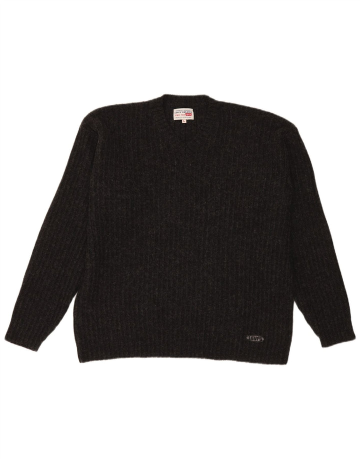 Levi's Uomo Maglione con scollo a V Maglione Large Nero in poliacrilico