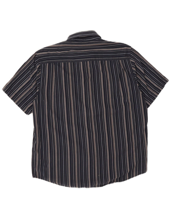 Camicia a maniche corte da uomo Ben Sherman grande in cotone a righe blu navy