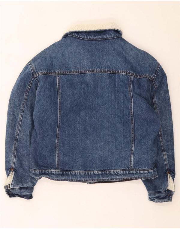 Pepperino Womens Crop Denim Sherpa Jacket UK 18 XL Blue