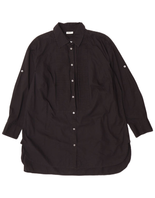 Abito camicia oversize da donna Dkny UK 16 grande cotone nero