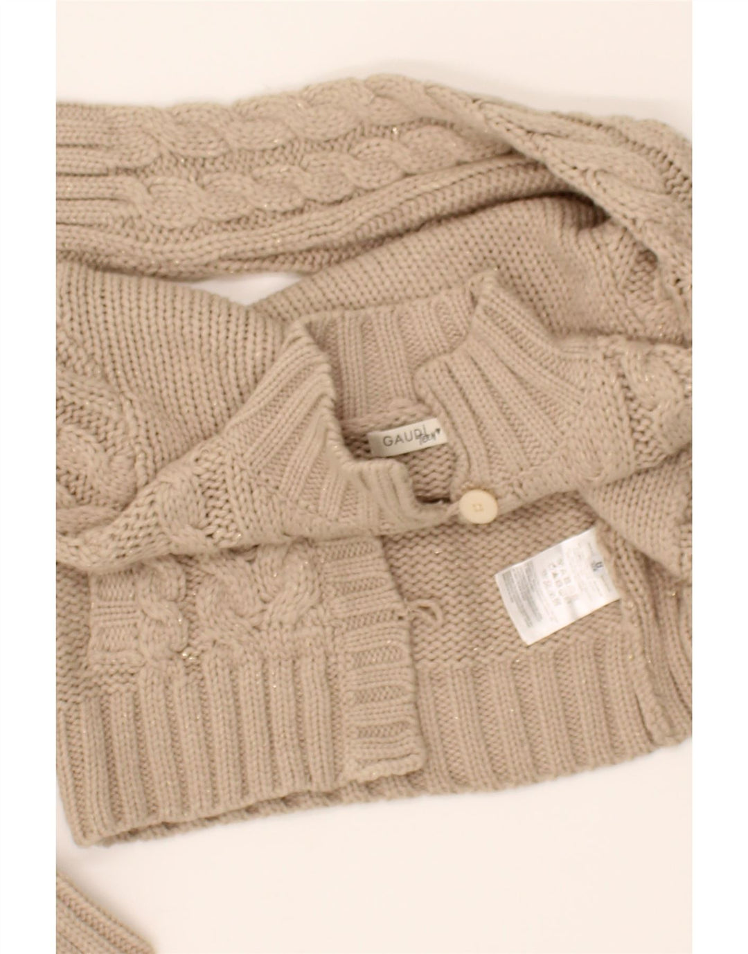 GAUDI Girls Cardigan Sweater 7-8 Years Grey Acrylic Vintage Gaudi and Second-Hand Gaudi from Messina Hembry 