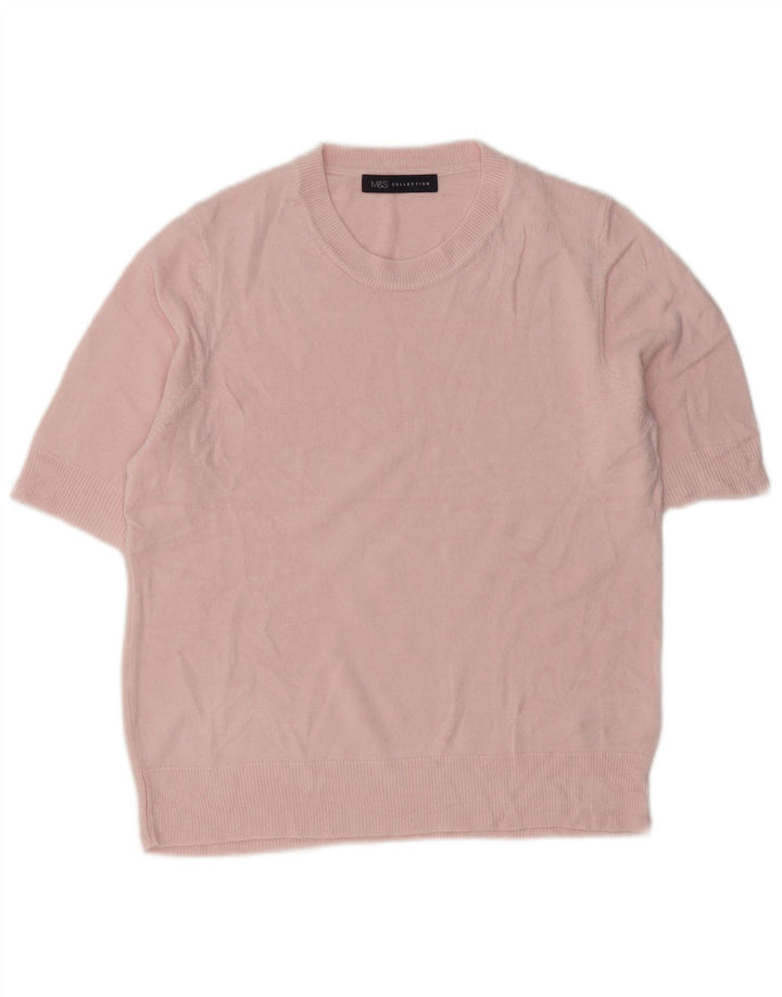 Maglione maglione girocollo da donna Marks & Spencer UK 12 Rosa medio