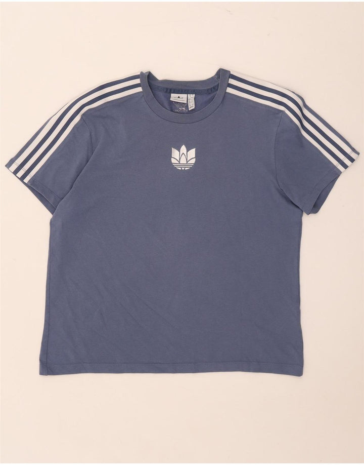 T-shirt da donna Adidas Top UK 12 cotone blu medio