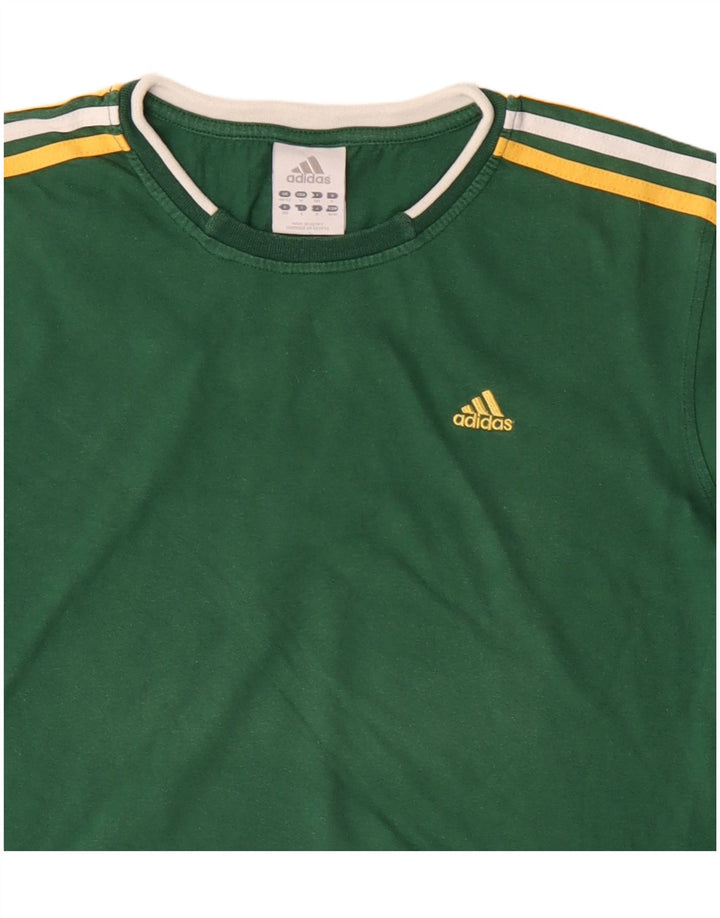 Top ADIDAS da uomo a manica lunga UK 40/42 cotone verde medio