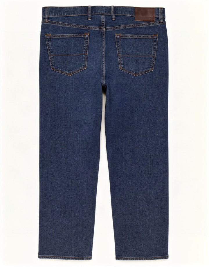 Jeans dritti regolari da uomo Marks & Spencer W42 L27 cotone blu