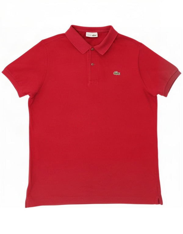 Polo da uomo Lacoste taglia 5 grande in cotone rosso