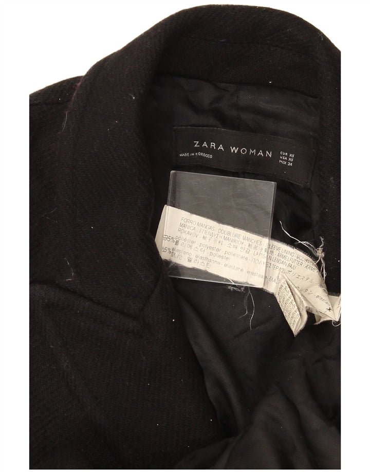 Cappotto doppiopetto da donna Zara UK 6 XS poliestere nero
