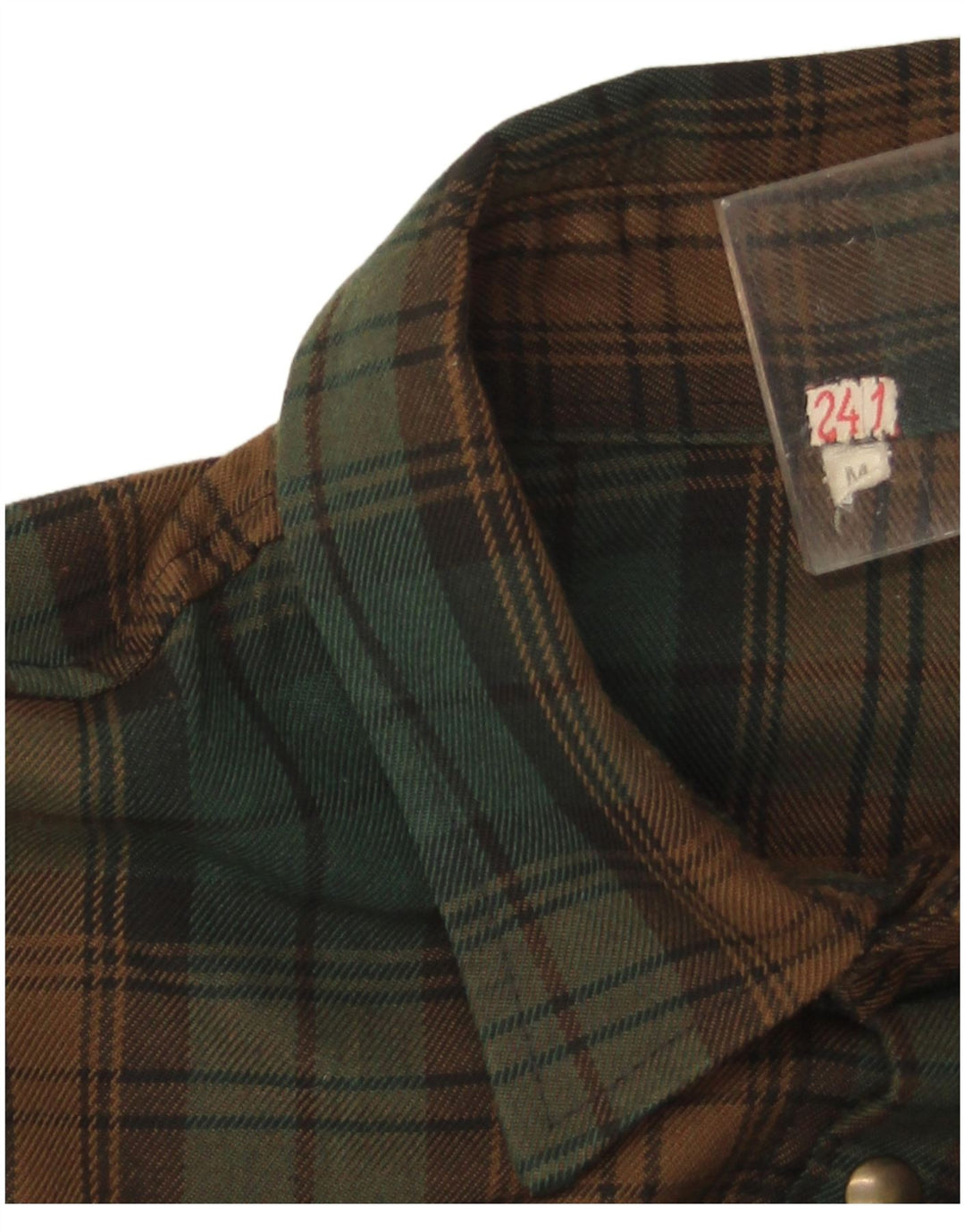 Camicia vintage da uomo in flanella a quadri verde medio