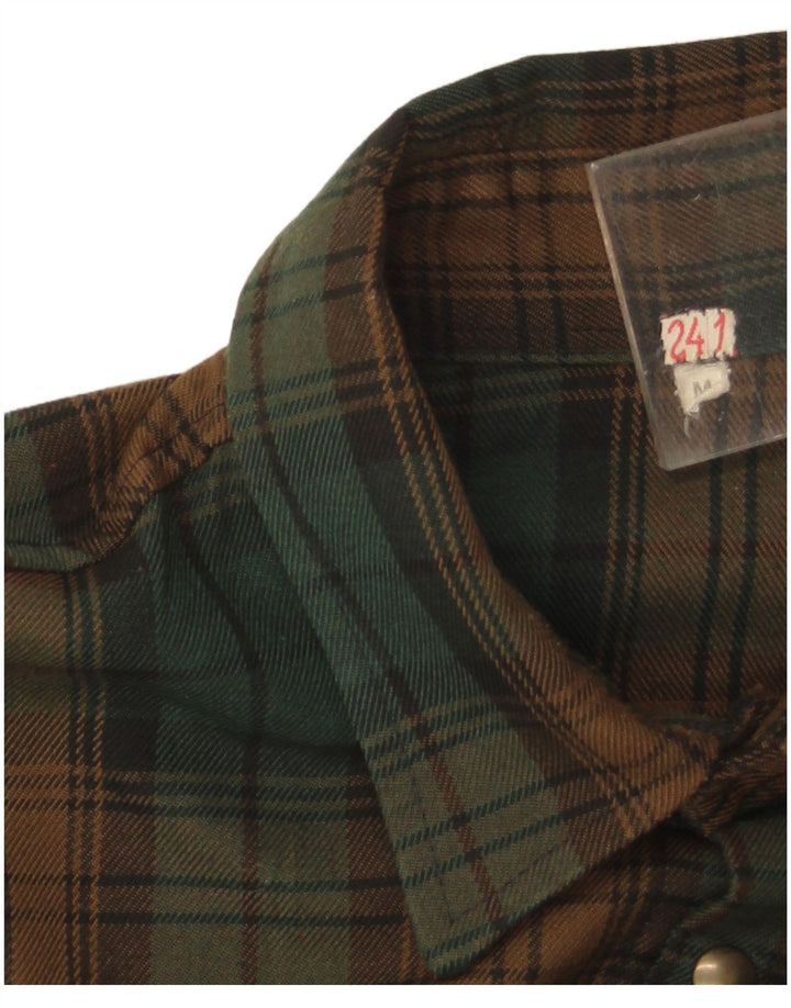 Camicia vintage da uomo in flanella a quadri verde medio