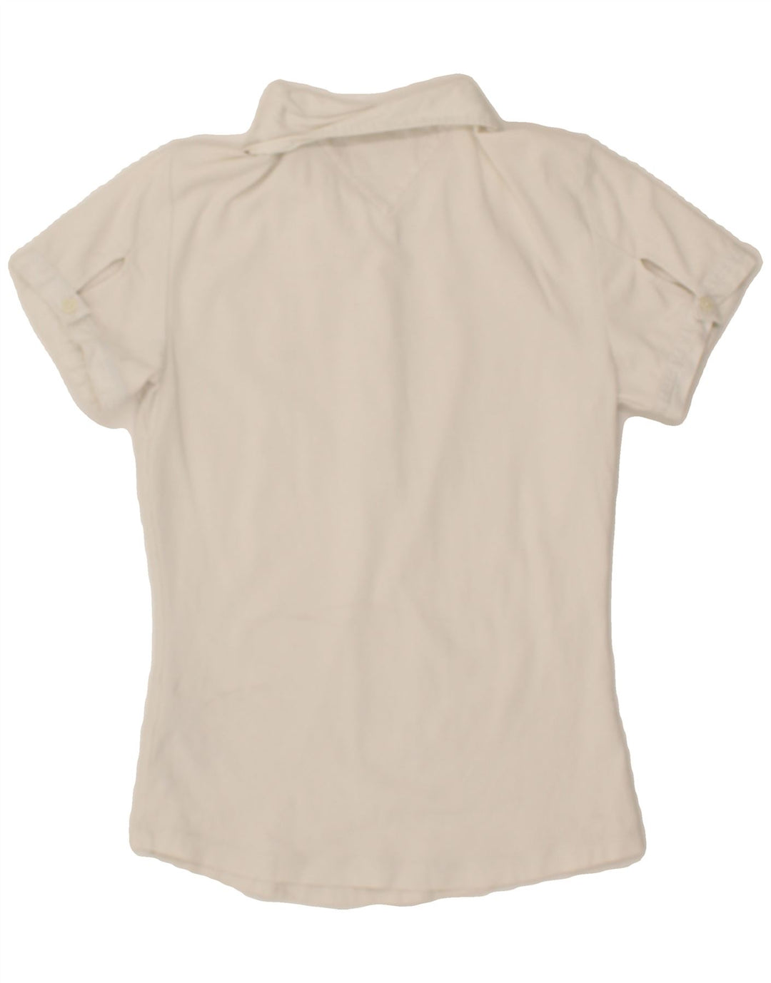 TOMMY HILFIGER Womens Polo Shirt UK 12 Medium White Cotton Vintage Tommy Hilfiger and Second-Hand Tommy Hilfiger from Messina Hembry 
