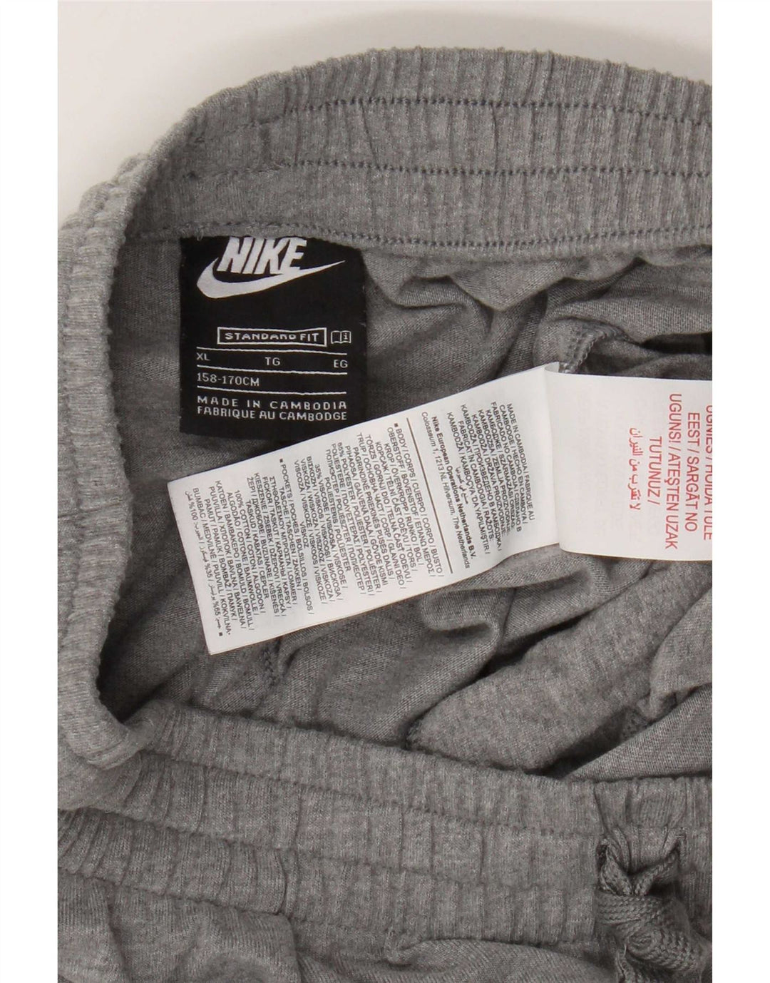 Pantaloncini sportivi Nike da ragazzo vestibilità standard 13-14 anni XL poliestere grigio