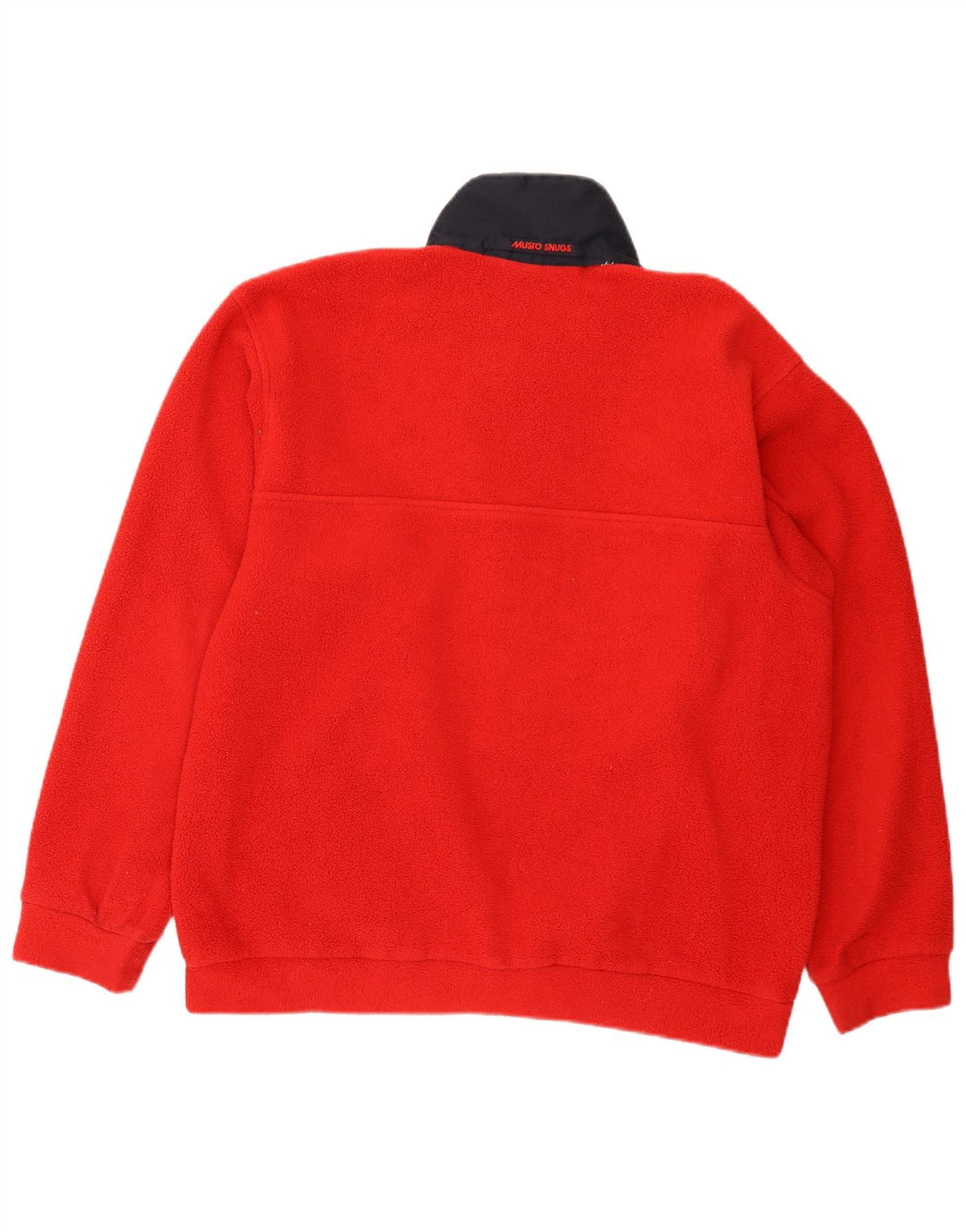 Maglione in pile da uomo Musto con collo a bottoni, grande poliestere rosso