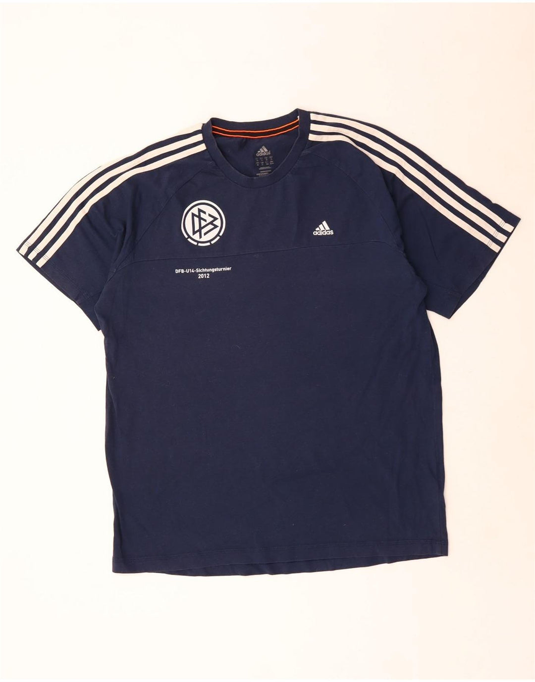 T-shirt grafica Adidas Climalite da uomo Top XL poliestere blu navy