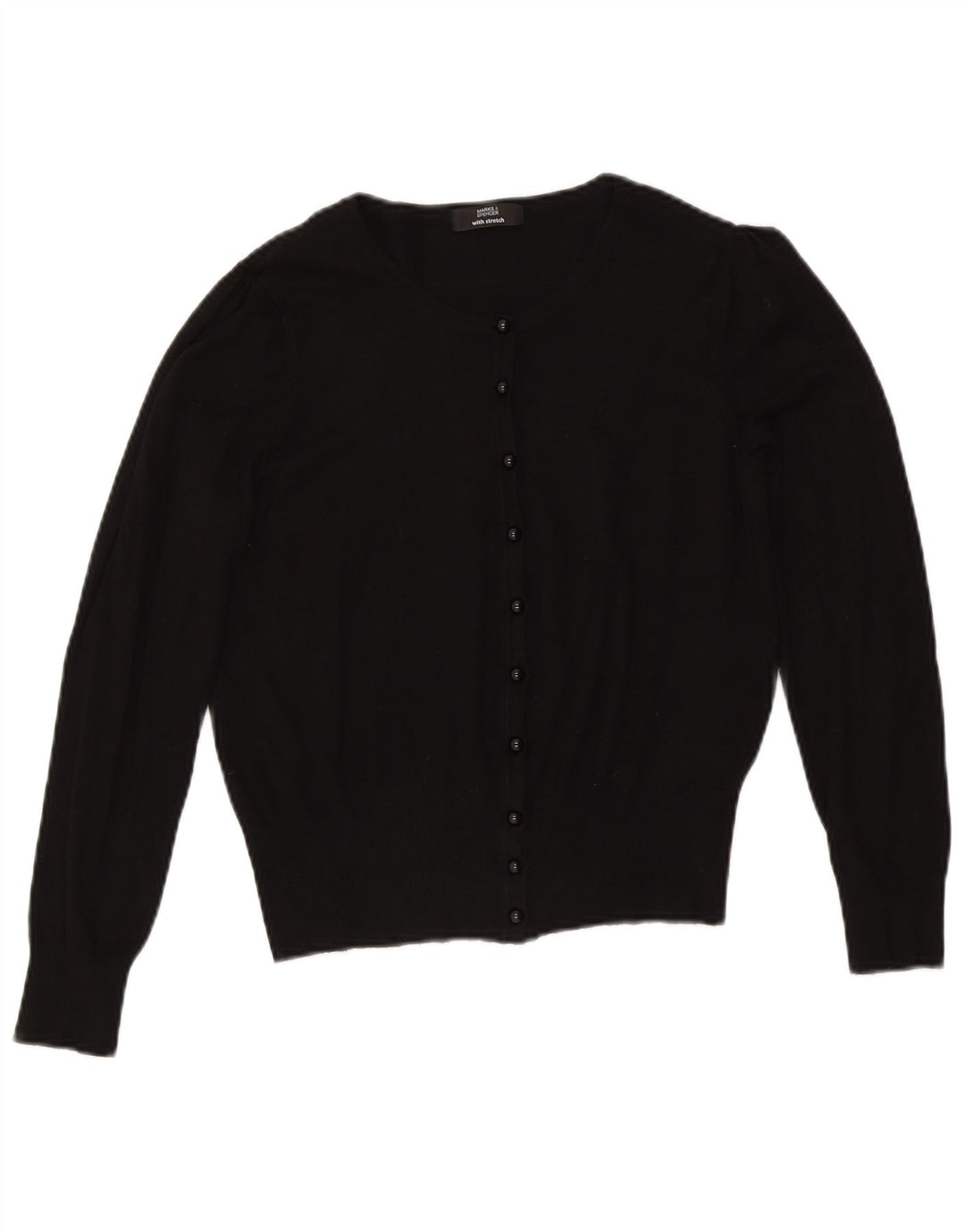 Maglione cardigan corto da donna Marks & Spencer UK 14 viscosa nera media