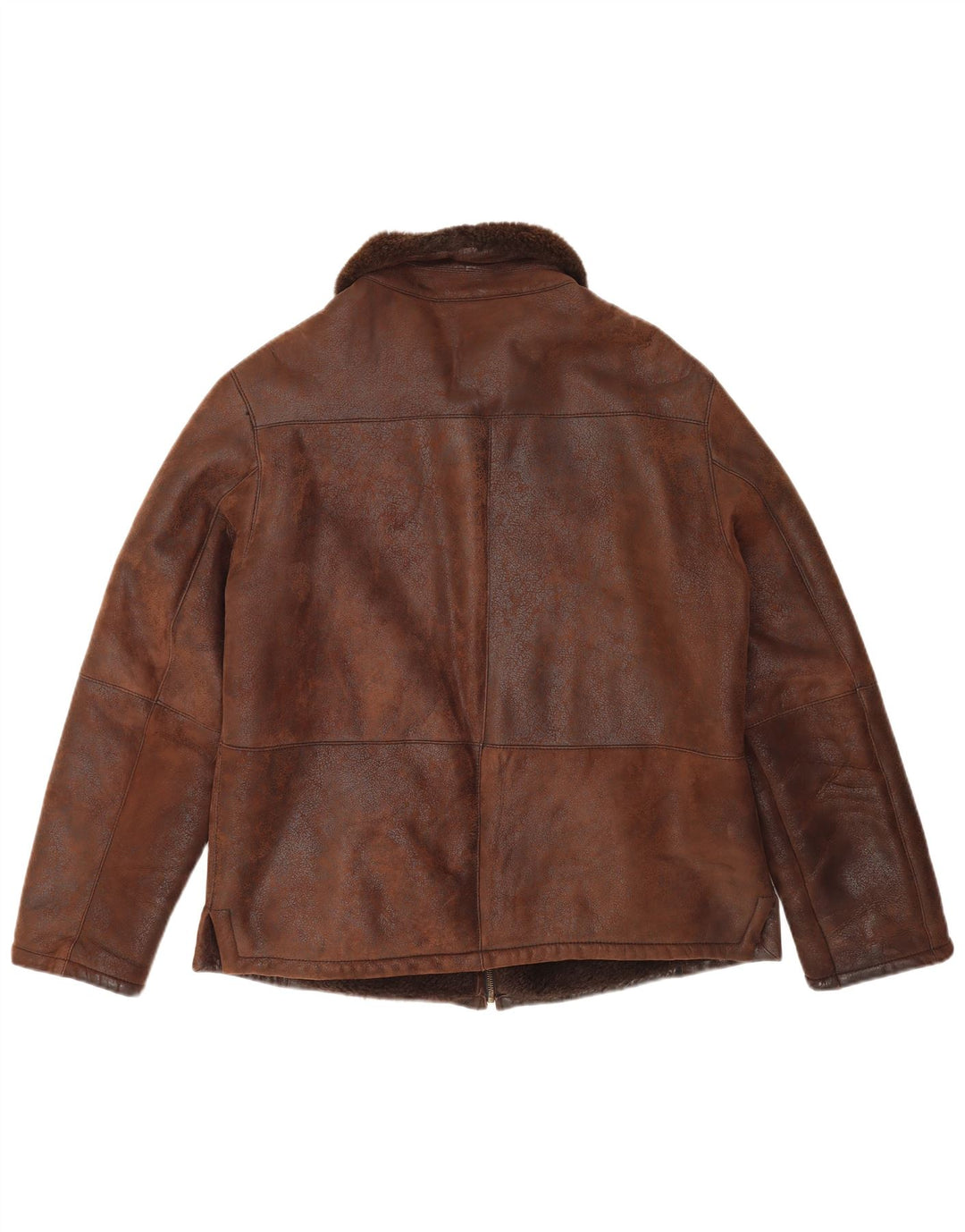 Giubbotto Shearling da uomo VINTAGE IT 50 Large in pelle marrone