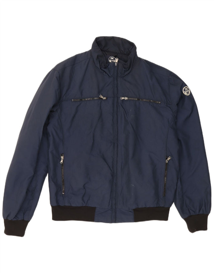 Giubbotto bomber da uomo North Sails UK 42 XL Blu navy color block in poliammide