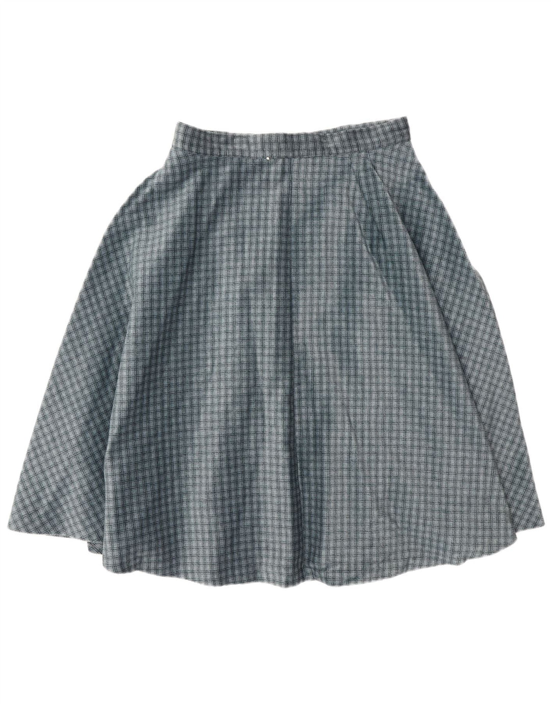 Gonna a ruota vintage da donna W30 a quadri blu medio