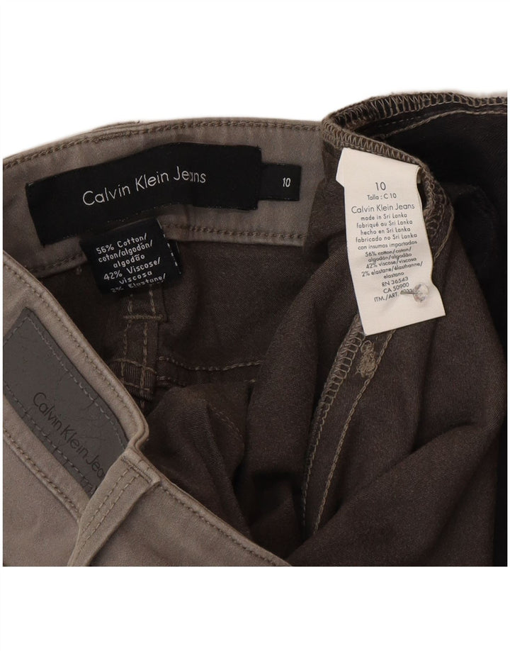 Pantaloni casual slim da donna Calvin Klein US 10 Medium W32 L32 Cotone grigio